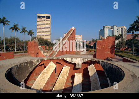 The Jantar Mantar one of five observatories built by Jai Singh II in 1724 Delhi India Asia Stock Photo