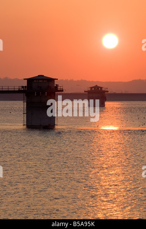 Queen Mother Reservoir at sunset, Berkshire, England Stock Photo