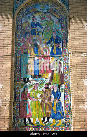 Tilework on old house Shiraz Iran Middle East Stock Photo
