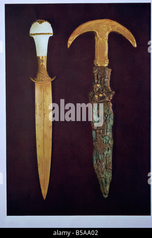 Daggers excavated at Ur Iraq Middle East Stock Photo
