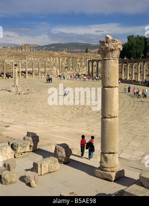 Forum, Jerash, Jordan, Middle East Stock Photo