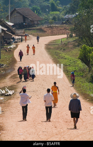 Gom Dturn, a Lao Luong village in the Golden Triangle area of Laos, Indochina, Southeast Asia Stock Photo