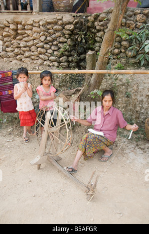 Gom Dturn, a Lao Luong Village in the Golden Triangle area of Laos, Indochina, Southeast Asia Stock Photo
