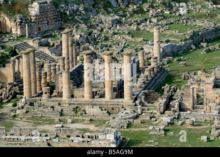 Overview of theatre, Cyrene, UNESCO World Heritage Site, Libya, North Africa, Africa Stock Photo