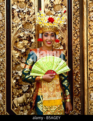 Portrait of a Legong dancer Bali Indonesia Southeast Asia Asia Stock Photo