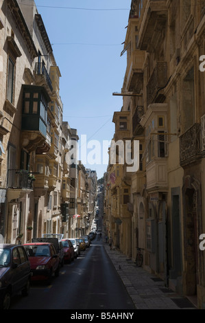 Typical street, Valletta, Malta, Europe Stock Photo