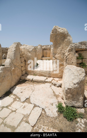 Mnajdra, a Megalithic temple constructed at the end of the third milennium BC, UNESCO World Heritage Site, Malta, Europe Stock Photo