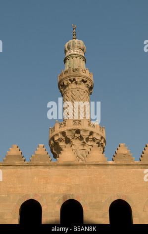 Minaret of Sultan al-Nasir Muhammad ibn Qala'un Mosque at Saladin or Salaḥ ad-Dīn Citadel a medieval Islamic fortification in Cairo Egypt Stock Photo