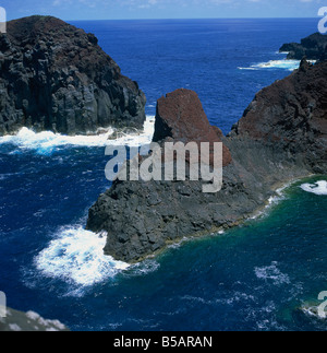 Volcanic coastline Graciosa Azores Atlantic Stock Photo