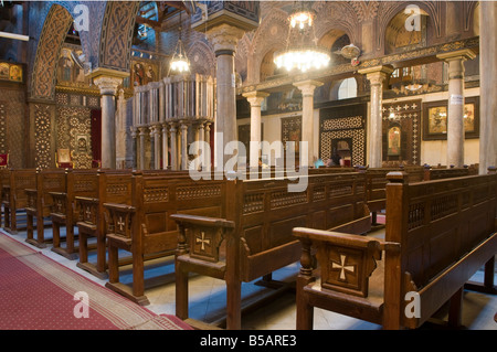 The interior of the Coptic Orthodox Church of Saint Barbara in the Coptic district Cairo Egypt Stock Photo