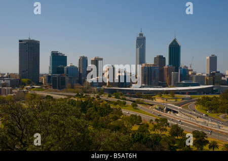 View of the Perth CBD skyline from Kings Park Stock Photo