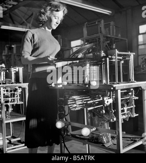 Kathleen Craig juke box queen who selects records for jukeboxes. 1956 A516-001 Stock Photo