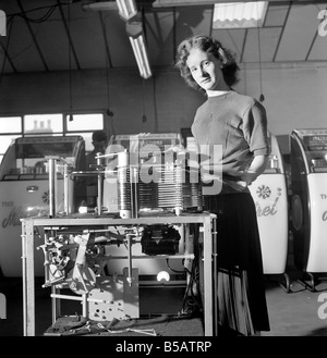 Kathleen Craig juke box queen who selects records for jukeboxes. 1956 A516-002 Stock Photo