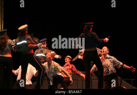 Contemporary dancers on stage, Budapest Wine Festival, Hungary Stock Photo