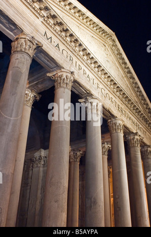 Italy Older Pantheon facade in Rome Stock Photo