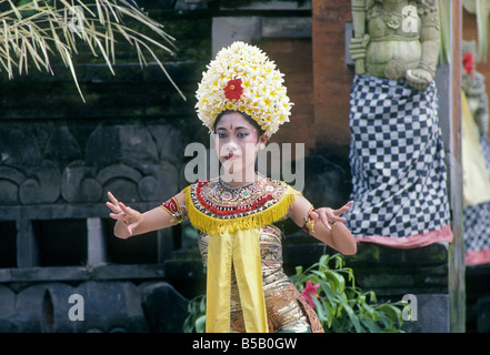 A Temple dancer at a temple festival in a small village in inland Bali Stock Photo