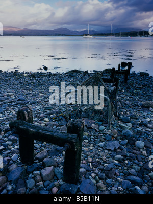 Dunstaffnage marina and a view North to the mountains of North Argyll from Dunbeg, Argyll and Bute, Scotland, UK. Stock Photo