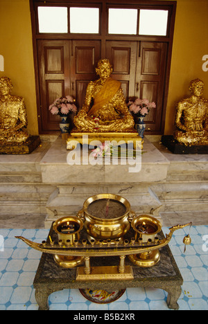 Buddha statues covered in gold leaf Bangkok Thailand Southeast Asia Asia Stock Photo