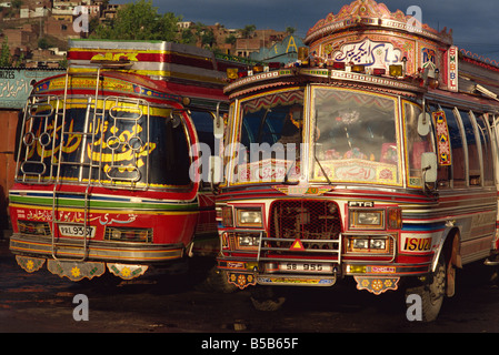 Bus station Mingora Swat Valley Pakistan Asia Stock Photo