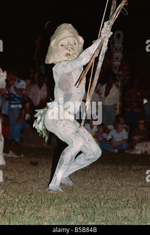 Mudman from Asaro district in the Highlands, at sing sing, Kowedobu, Port Moresby, Papua New Guinea, Pacific Stock Photo