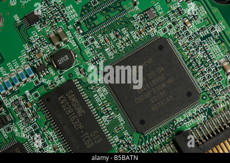 Part of circuit board from computer hard disc drive Stock Photo