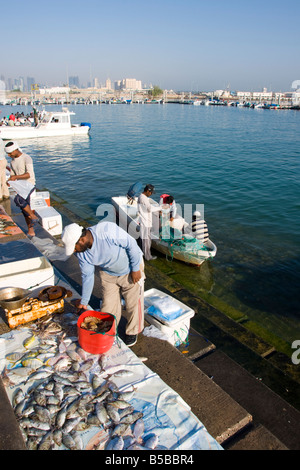 Fish market, Doha harbour, Doha, Qatar, Middle East Stock Photo