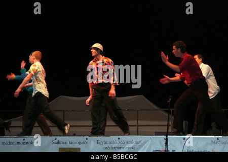 Contemporary dancers on stage, Budapest Wine Festival, Hungary Stock Photo