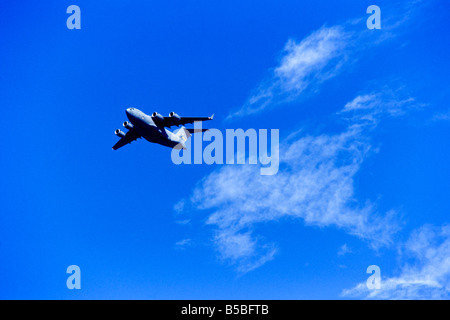 US Air Force C-17 cargo plane, in flight Stock Photo