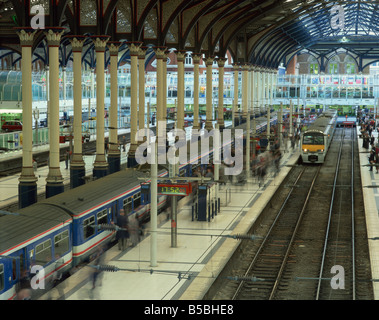 Trains and platforms at Liverpool Street station London England United Kingdom Europe Stock Photo