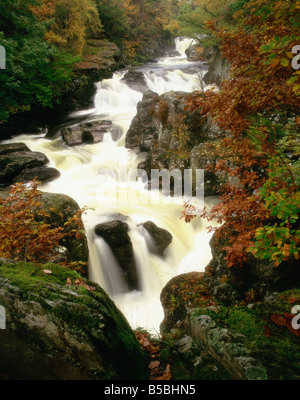 Waterfall on Afon Llugwy Betws Y Coed Wales United Kingdom Europe Stock Photo
