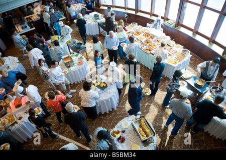 Breakfast buffet served onboard Celebrity Cruise Line's Infinity cruise ship. Stock Photo