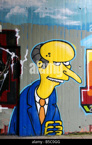 Graffiti: Homer Simpson's boss Mr. Burns Stock Photo