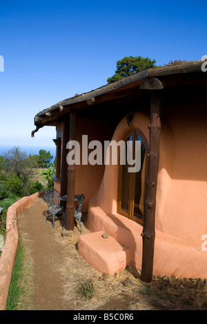 Clay dwelling as part of an eco project in the north of La Palma, Canary Islands, Spain. Stock Photo