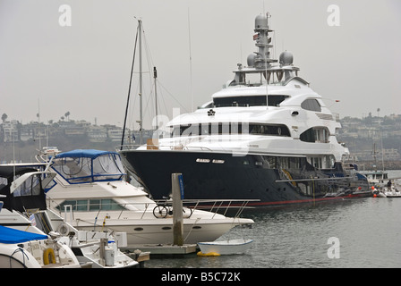 Marina del Rey CA upscale yacht, yachts at dock largest man-made small boat harbor in the U.S with 19 marinas for 5,300 ships Stock Photo