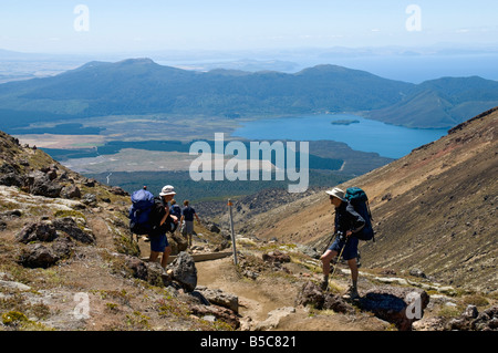 Lake Rotoraira from the rim of the North Crater, Tongariro Crossing, North Island, New Zealand Stock Photo