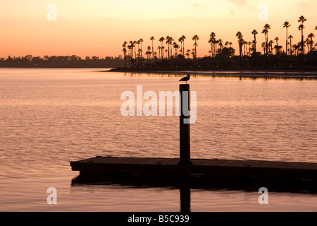 Mission Bay at Sunset in San Diego, California Stock Photo