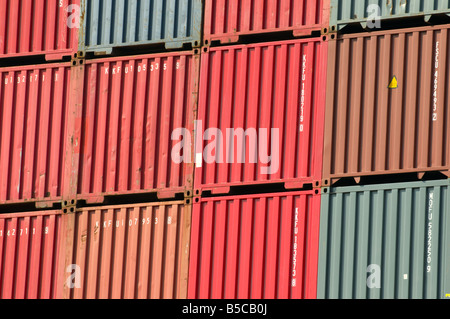 Containers in Hong Kong shipyard Stock Photo