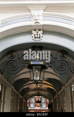 Close up of a pedestrain archway leading to Lincoln's Inn London Stock Photo