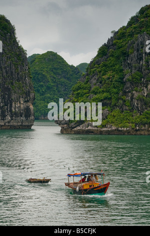 Boat in Halong Bay, Vietnam Stock Photo