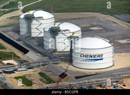 Aerial View Above Cheniere Energy Liquified Natural Gas Storage ...