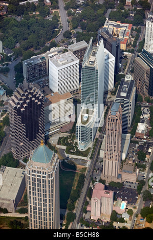 Aerial Above 1180 Peachtree Street Midtown Atlanta Georgia GA King ...