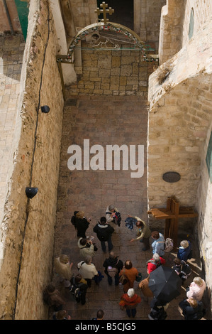 Israel Jerusalem old city Via Dolorosa Way of the Cross procession Station IX Stock Photo