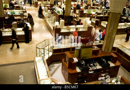 Shoppers are seen at Macy's department store in New York. Stock Photo