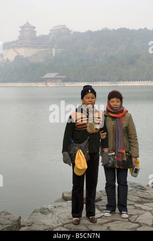 Visitors to the Summer Palace in northwestern Beijing China Stock Photo