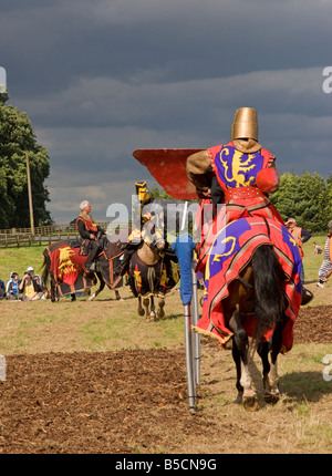 Knight charging at a joust Stock Photo