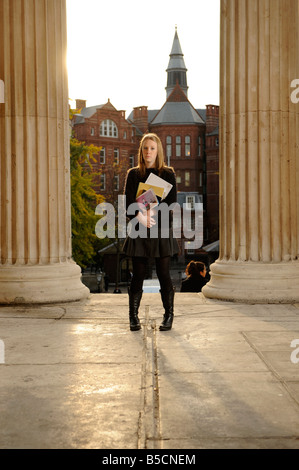 Homesick student longs to be with family and friends back home while studying at a London university, England Stock Photo