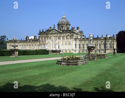 Castle Howard listed historical building stately home in North Yorkshire made famous by Brideshead Revisited films south facing façade York England UK Stock Photo