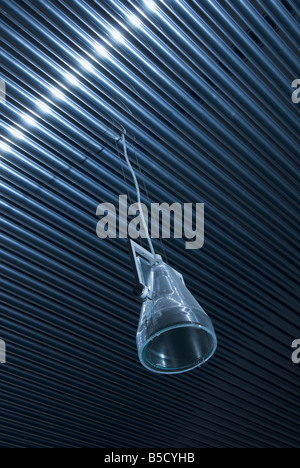 modern lamp on metallic tubes background Stock Photo