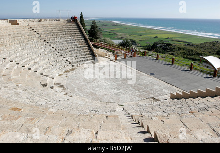 The Ampitheatre at Kourion in Southern Cyprus overlooking the Mediterranean Sea Stock Photo