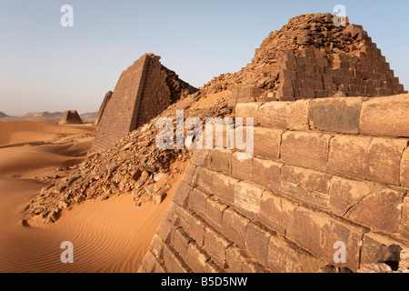 The pyramids of Meroe, Sudan's most popular tourist attraction, Bagrawiyah, Sudan, Africa Stock Photo